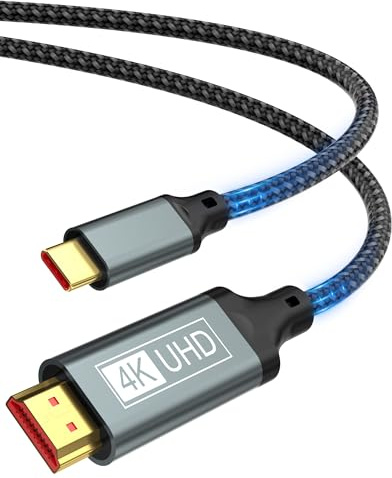 ziwodiv USB C to HDMI Cable 3M, 4K High-Speed USB Type-C to HDMI 2.0, Thunderbolt 4/3 to HDMI Cable for iPhone 17 16 15 Pro Max, MacBook Pro/Air, iPad Pro/Air, iMac, Surface, GalaxyS25