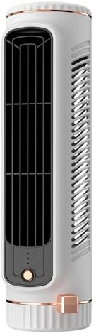 Ventilatore A Torre Silenzioso - Ricaricabile Senza Pale Portatile Silenzioso 3 Velocità,Ventilatori da Tavolo Raffreddamento Piccoli Silenziosi,per Interni Casa Ufficio Dormitorio Studio Camper Sonno