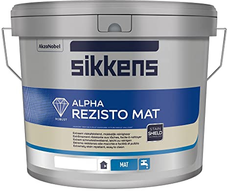 ALPHA REZISTO MATT RM BIANCO 5L IDROPITTURA SIKKENS AD ALTA LAVABILITA' PER PARETI SENZA MACCHIE