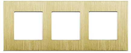 Luxus-Time Interruptor de luz táctil de aluminio y cristal, USB, HDMI, dorado, módulo de luz táctil (solo marco, aluminio, 3 dores)