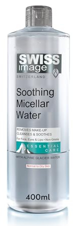 Swiss Image Grundlegende Pflege Beruhigendes Mizellenwasser 400 ml|Entfernt Make-up und reinigt und beruhigt die Haut|Mizellenwasser-Make-up-Entferner