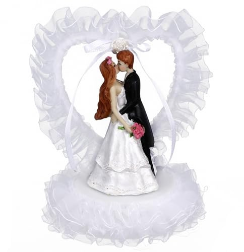 VALICLUD Brautpaar Figuren Hochzeitstorte Topper Harz Bräutigam Statue Ornament für Bonsai Fee Garten Dekorationen