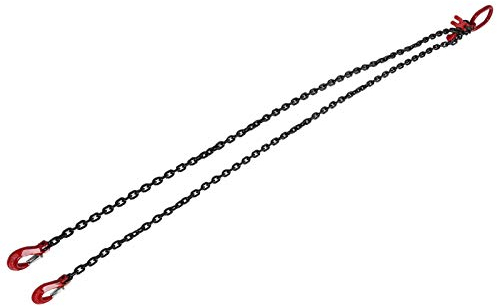 Kettengehänge Anschlagkette 4.75T 2M 2 Strang 8mm Festigkeit Anschlagkette G80 Manganstahlkette Kettenschlinge Verkürzungshaken Krankette Krangehänge