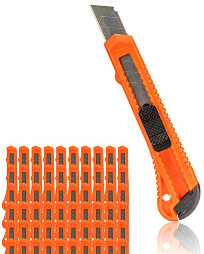 OFFICEPOINT Cuttermesser Set 60 Stück | Cutter mit 18mm Abbrechklinge | Teppichmesser mit Wechselklinge | präzise Klingenführung | Kartonmesser | mit Klinge (60)