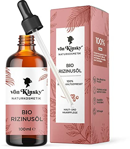Bio Rizinusöl Rein - Wimpern Augenbrauen Haare Kopfhaut Bart - 100ml - Castor Oil Hair Beard - Made in Germany - von Kinsky