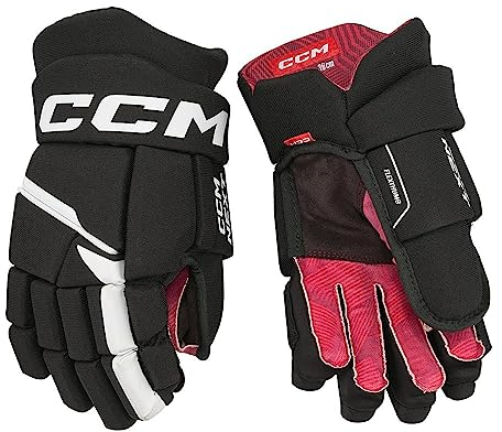 CCM Next Eishockey Handschuhe Senior (Schwarz/Weiß, Größe: 15)