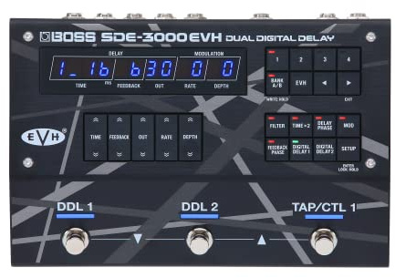 BOSS SDE-3000EVH Special Edition Eddie Van Halen Dual Digital Delay Pedal | 8 Authentic EVH Presets | 2 Built-In SDE-3000 Delay Pedals | Replicate Eddie’s Wet/Dry/Wet Rig with Versatile Connectivity