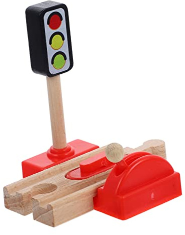 Accessorio Pista Treno in Legno, Barriera Stradale per Giochi Creativi | Dettaglio Realistico e Design Leggero, per Decorare Scrivania o Ufficio a Casa