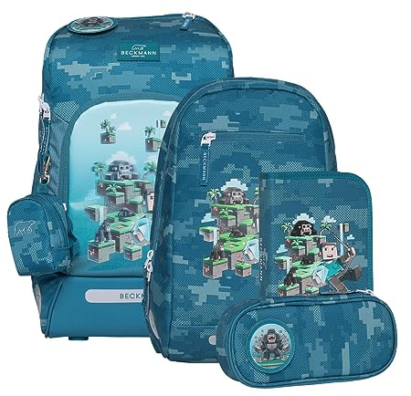 BECKMANN, Schulrucksack-Set Active Air FLX, 6-teilig, Grundschule, inkl. Regenüberzug, 22L