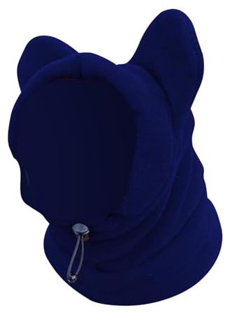 LOVIVER Hundehaube, warme Mütze, Winter-Haustiermütze, Outdoor, weich, verdickt, Hundeohren-Abdeckung, Halswärmer, Schal für Welpen, Haustiere, kleine Tiere, Dunkelblau