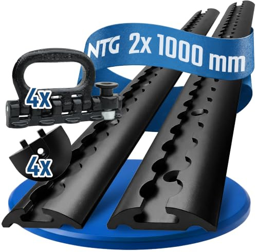 NTG Blackline Rail d'aviation en aluminium - Percé et anodisé noir - Forme semi-circulaire de 1 m - Rail d'avion semi-circulaire pour sécuriser la charge pour camions et camping-cars - Barre