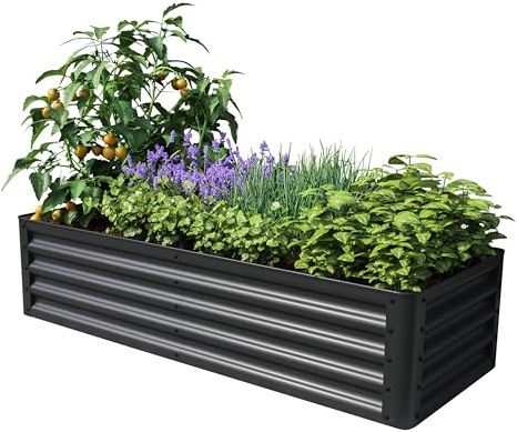 PRIMEYARD Hochbeet Luca anthrazit Stahlkonstruktion 150x60x35 cm