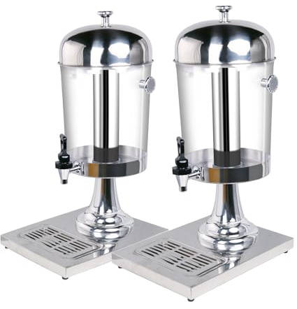Hakka 16L Juice Dispenser, 2pack 8L Commercial Drink Beverages Dispenser with Tap Cocktail Milk Water Dispenser Chamber for Warm and Cold Drink