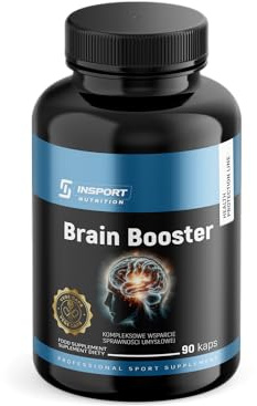 BRAIN BOOSTER 90 Kapseln – Fokus, Konzentration, Energie – Mit Guarana, Ginseng, Ginkgo, Ashwagandha & Lion’s Mane | INSPORT