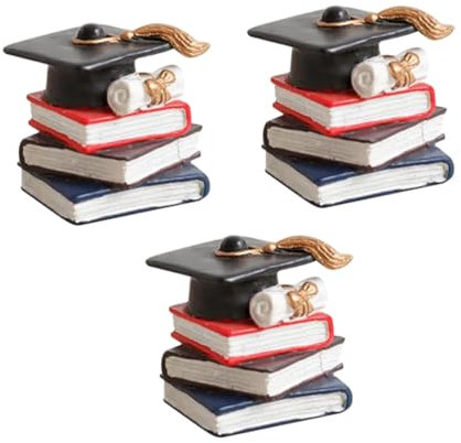 MUSISALY 3 Stück Cupcake Topper Abschlussmütze Buchform Dekorative Tortendeko Für Schulabschluss Festliche Dessertverzierung Für Absolventen