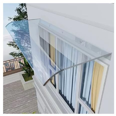 Bcojnlue Outdoor Awning 50cm 60cm 70cm 80cm 90cm 120cm, Clear Door Canopy, Waterproof Front Door Canopy, Porch Canopy Awning For Window, Patio, Roof Cover, UV Protection(38x70cm)