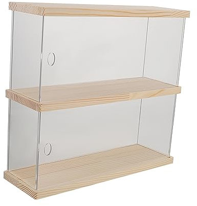 MUSISALY 1stück Transparentes Acryl-doll Display Rack Mit Holzbasis Handgemachter Aufbewahrungsschrank Für Actionfiguren Und Modelle Staubdicht Und Leicht Zu Reinigen Einfach Zu Montieren