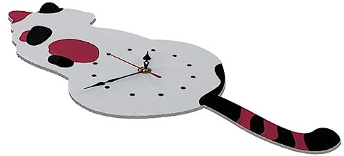 ULDIGI Einzigartige Katzenschwanz-wanduhr Leises Sweep-uhrwerk Modernes Acryl-Design Raumdekoration