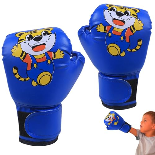 Guanti da boxe per ragazzi, guanti da boxe per bambini, guantoni da allenamento per giovani traspiranti in pelle PU con motivo cartoni animati, guanti da boxe da allenamento