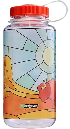 Nalgene Water Bottle 'WH Sustain' - 1 Litre Desert Large Drinking Opening Optimal to Clean Botanical Florals