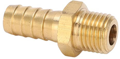 Adattatore per Tubo Flessibile Dritto, Connettore Spinato in Ottone 7/16in per Tubi a Gas per Tubo di Acqua 'aria