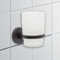 IPEA Porta Cepillo de Dientes Autoadhesivo de Pared con Vaso - No Requiere Perforación - Design Moderno - Elegante Soporte para Cepillos y Pasta de Dientes para Baño, Ducha, Hogar - Soporte