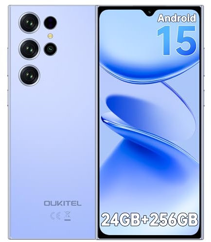 OUKITEL C61 PRO Smartphone Android 15-6,88 HD+ In-Cell 90Hz Cellulare 24(8+16) GB RAM + 256GB ROM/TF 1TB 5150mAh, 13MP+5MP 4G Dual SIM Cellulari e Smartphone NFC/Face ID/Fingerprint/OTG Blu