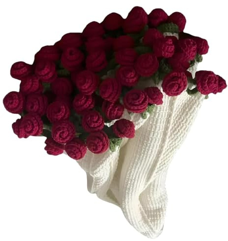 PEKJDS Bouquet coperta fiore rosa fatta a mano, pieghevole bouquet coperta all'uncinetto, fai da te rosa fatta a mano per il compleanno della madre San Valentino Home Decor (160x160cm 99 flowers)
