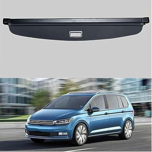 AjaxCat Auto Einziehbarer Laderaumabdeckung Kofferraum für VW TOURAN 2016-2022, Schwarz Schutz Der Privatsphäre Abdeckung Hutablage Cargo Cover, Ausziehbar Kofferraumabdeckun