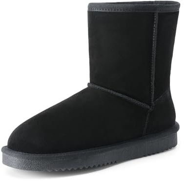 DREAM PAIRS Women's Snow Boots Mid Calf Winter Boots Shorty Fashion Lined Warm Boots for Women,Size 5,Black,SDSB25004W
