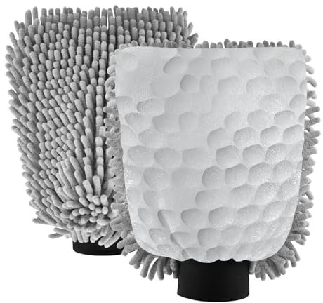 Manoplas blancas de microfibra para lavado de coche, sin arañazos, guante de lavado de coche, guante de limpieza de coche