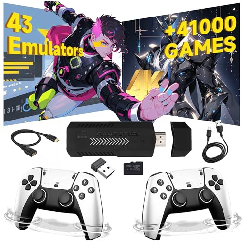 X2 Ultra Console de Jeux Rétro Console retrogaming,41000+ Jeux 40+ Émulateurs,4K HD Console de Jeux avec Double contrôleur sans Fil 2,4 GHz,Console Retro,Plug-and-Play Émulateur Console (128G)