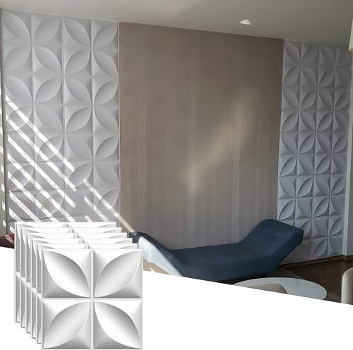 XQLY 16 Pack 3D Wall Panels 30 x 30cm(11.8''), Decorative 3D Wall Panels,PVC Flame Retardant, Moisture and Mildew Proof, Suitable for Living Room, Bedroom and Hotel
