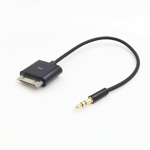 Aiboco 3.5mm AUX Input to 30-Pin Male Dock Connector Cable Adapter for iPod Phone Pad 7.87 (20CM)
