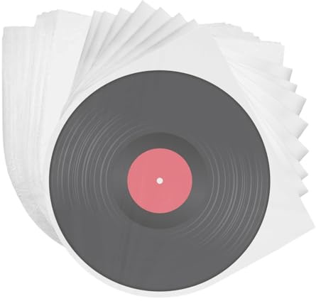 Firavggu 100 Pz.Buste Vinili 45 Giri Interno 7 Pollici, Vinili Semi Trasparenti per Singoli 7” LP Dischi Buste per Vinili Custodia Vinili Cover,Buste Vinile Protezione Polipropilene Vinile Copertine