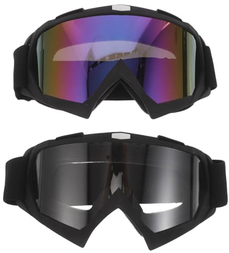 Parliky 2 Stücke Winddichte Motocross Schutzbrille Windschutz Motorradbrille mit Getönten und Transparenten Gläsern Kompatibel mit Helm für Skifahren Snowboard Offroad Atv