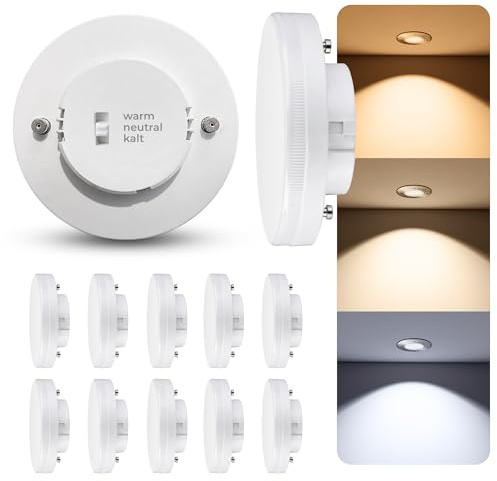 SSC-LUXon LumiFLEX GX53 Lampe LED 6W dimmbar 3 Lichtfarben Spot 230V | Dimmbare GX53 Spotlampe mit 3 Lichtfarben - warm / neutral / kalt per Schalter, flimmerfrei, hoher CRI, stufenlos regelbar