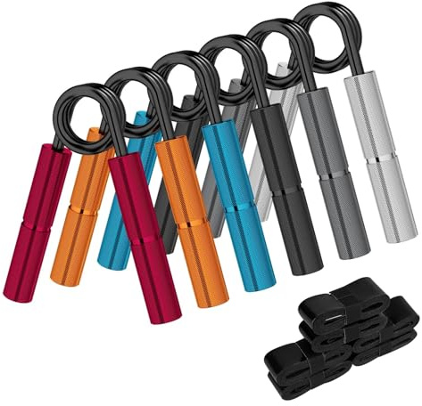 Crynvor 6er-Pack Handtrainer Unterarmtrainer, Griffkraft Trainer, Metall Fingertrainer, Handgelenk Trainer, Handgriff 100/150/200/250/300/350LBS, Handmuskeltrainer Rutschfester für Muskelaufbau
