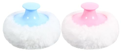 Babypuderquaste 2 Stück 8cm aus Plüsch für Babypflege | Waschbar und Weich, für Windelwechsel und Empfindliche Haut, Minimiert Streuung bei Jedem Auftragen