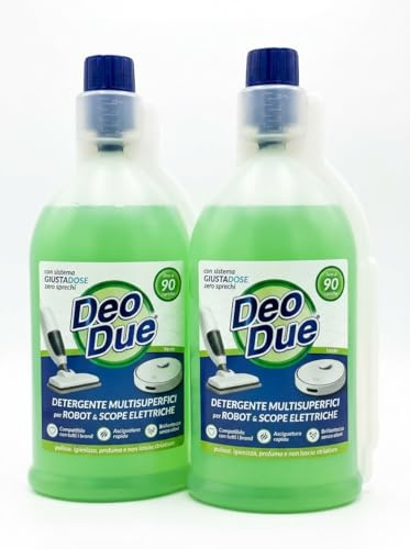 Detergente Multisuperfici Liquido per Robot e Scope Elettriche, 900ml, fino a 90 Ricariche, Set da 2 Confezioni, 3 Fragranze (Verde)