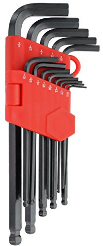 Drixet Long Arm Ball Point Hex Socket Driver Allen Key SAE-Inch Set with A Storage Case. (13 Piece)