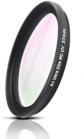 Ares Foto® UV Filter mit MRC-Mehrfachvergütung, optisches Glas aus Japan, Ultra Slim, CNC-gefräste Aluminium-fassung. Für Canon Sony Nikon Fujifilm Olympus Sigma Tamron Pentax Leica (37mm)