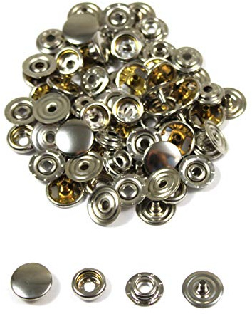 Prym 20 Sport-Mini Druckknöpfe 13 mm Silber ohne Werkzeuge