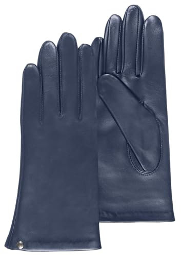 Lederhandschuhe für Damen Gr. 75, Marineblau / Blau
