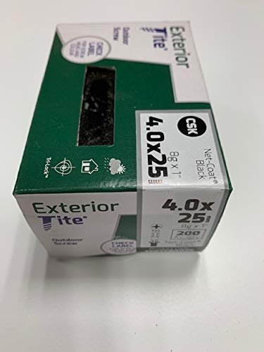 Exterior Tite Outdoor Black Screw 4x25mm c/s pz (box 200) - Normally despatched same working day…