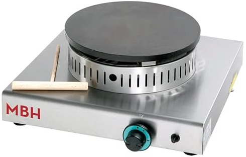 MBH - Crepera profesional a gas 40cm. Máquina de crepes a gas industrial para hostelería.