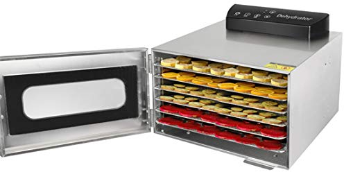 LTLWSH Deshydrateur Aliment, Déshydrateur INOX 6 Étages 35°C-90°C Déshydrateur Électrique pour Boeuf, Fruits, Légumes, sans BPA & Sécurité de Lave-Vaisselle, 400W