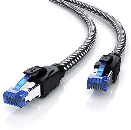 Primewire 1m CAT 8 Ethernet Cable - 8.1 Standard Class 1 - Up to 40 Gbps - RJ45 Connectors - Compatible with PC, Laptop, Modem, Router, Switch, Network Devices