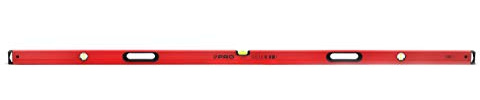 PRO800 Livella a Bolla 200cm con Profilo Ergonomico - ERS+ (Easy Reading System) Livella bolla e precisa con tappi di chiusura antiurto - Colore Rosso