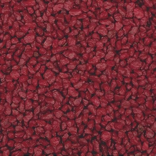 naninoa GRANULAT 2-3mm (Bunte Dekosteine, Farbsteine,) 0,5 kg farbige kleine Steine. Farbe: Rot, weinrot, KÖNIGSROT